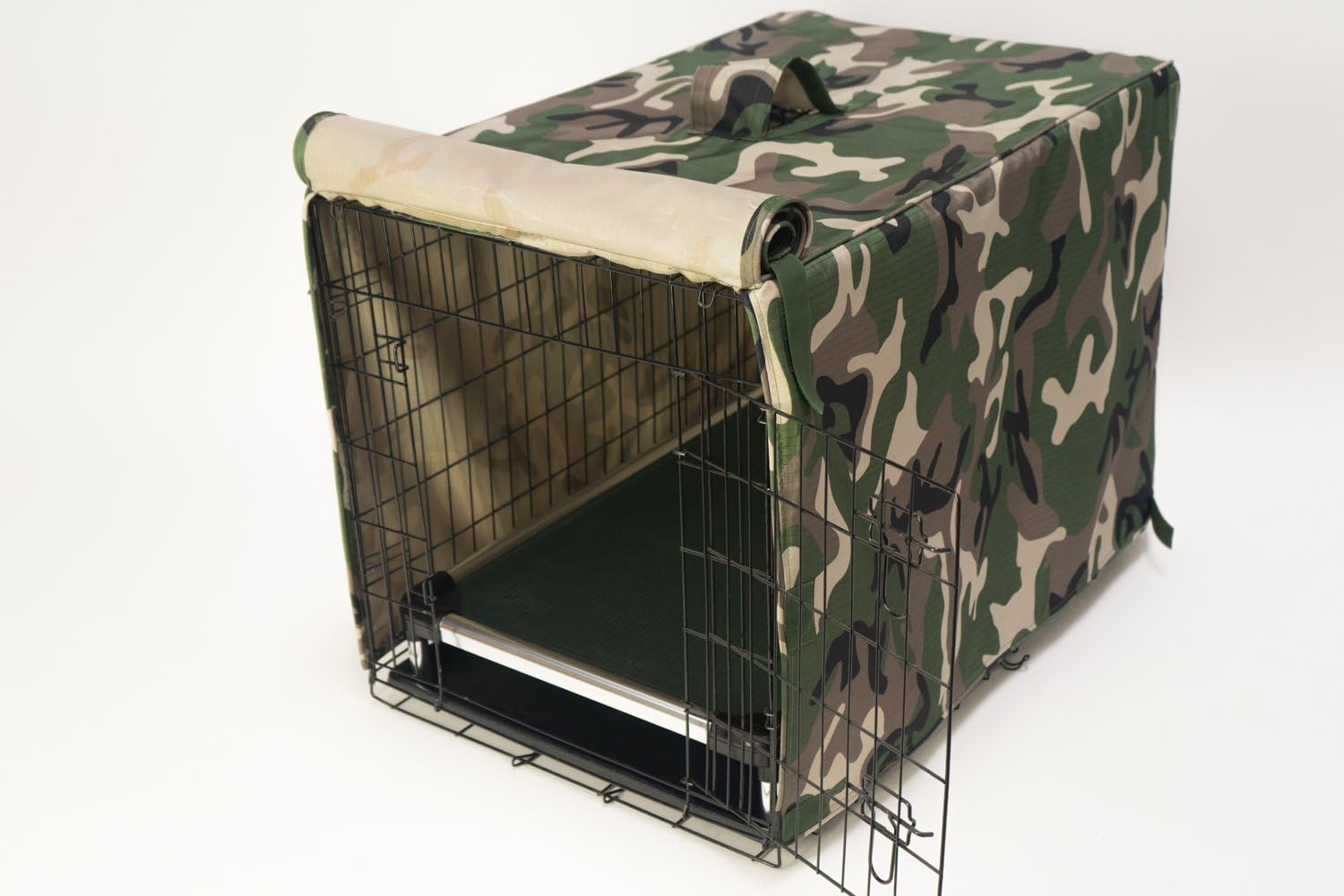 Durable zipper corner details on an imported American black dog cage enclosure