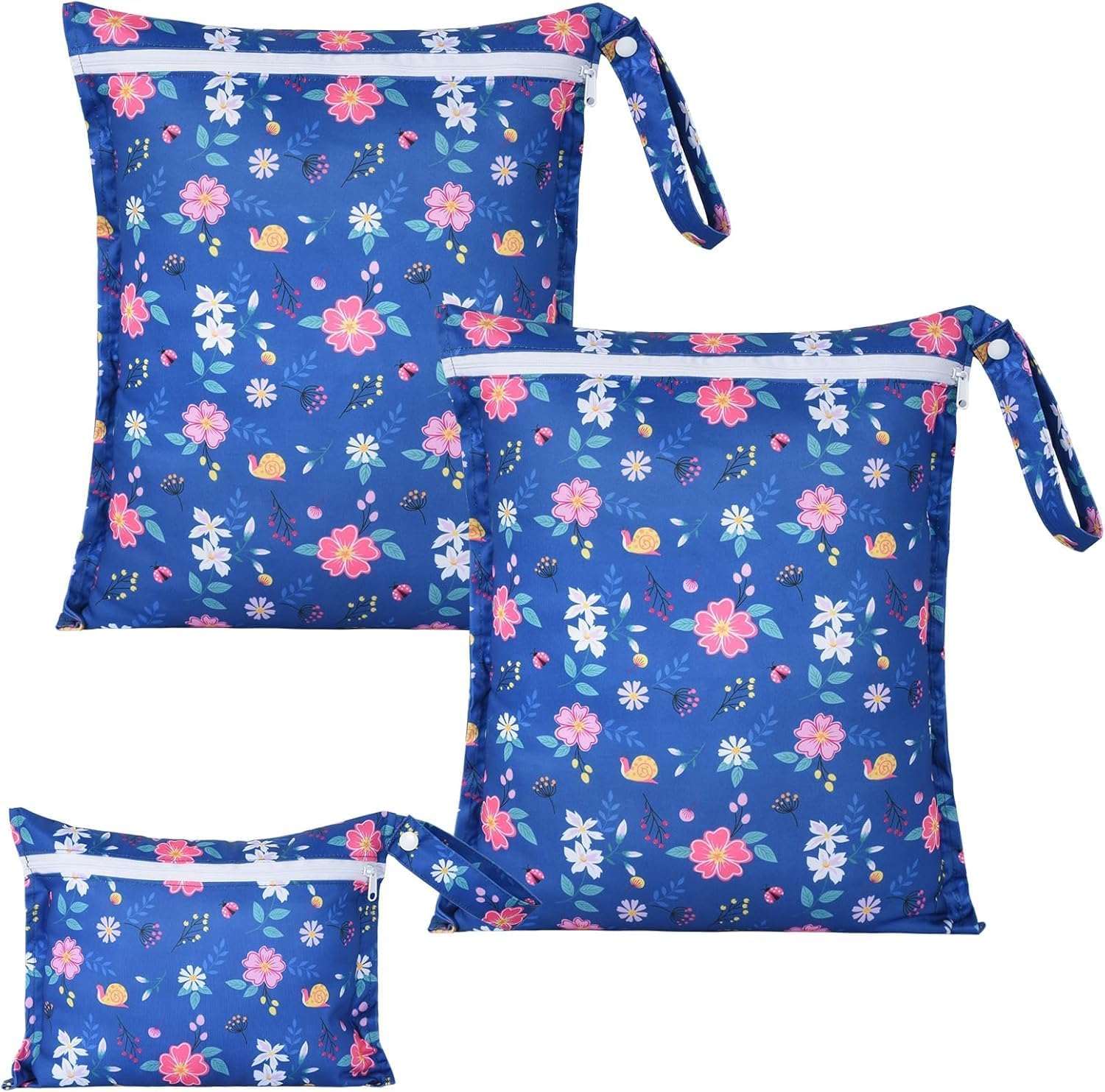 OTraki 3 pack waterproof wet dry bags floral pattern front view