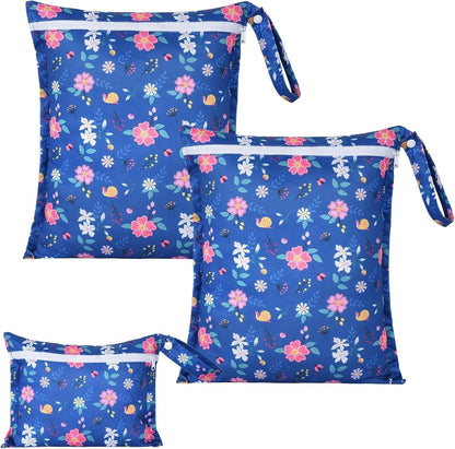 OTraki 3 pack waterproof wet dry bags floral pattern front view