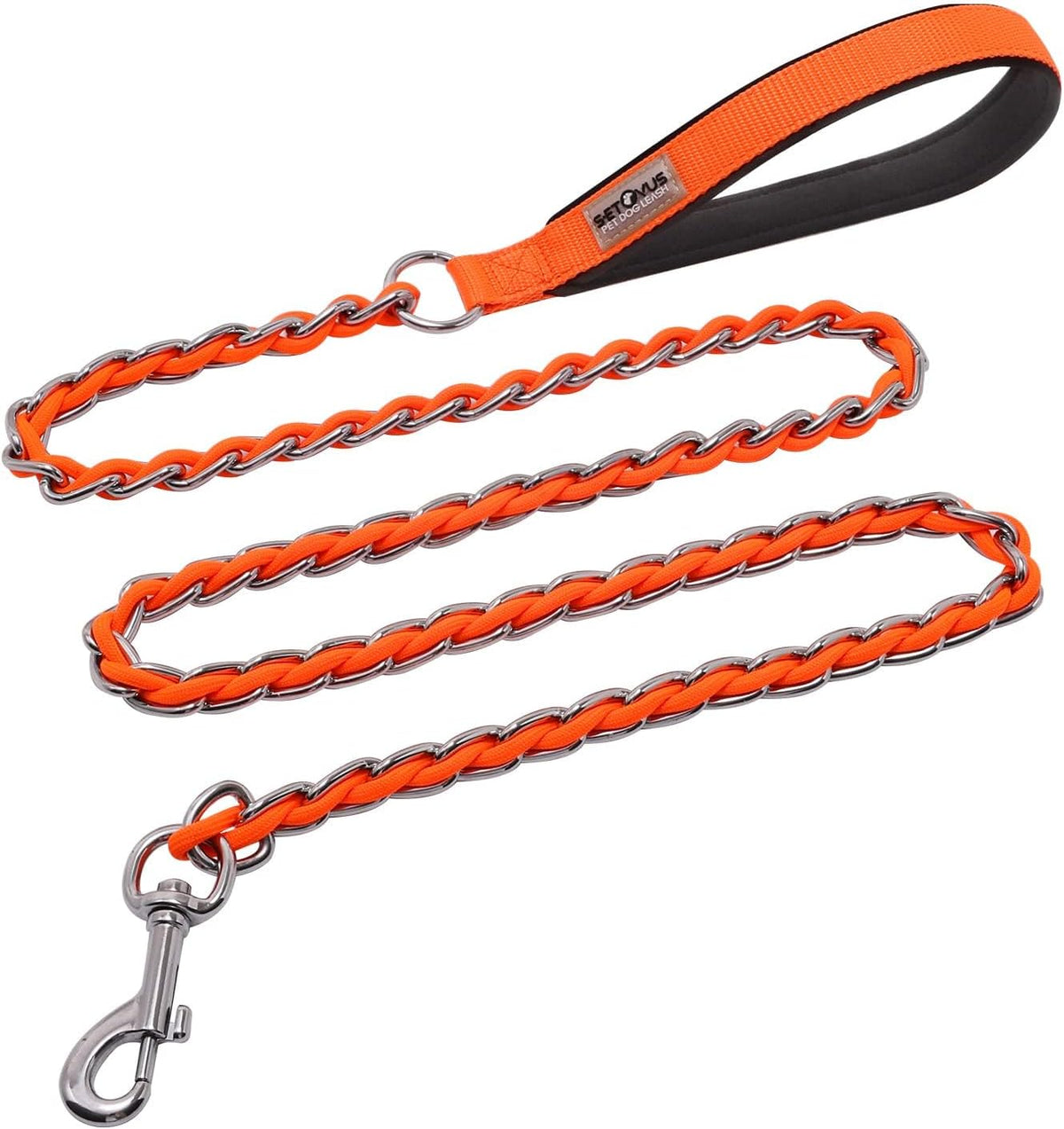 Chain Dog Leash Chew Proof Metal Leash for Medium Large Dogs, Chain Link Dog Anti Chew 5.2FT / 4FT Strong Anti Bite Comfortable Soft Padded Handle (Black, 4FT(30-80lb) - Image 12