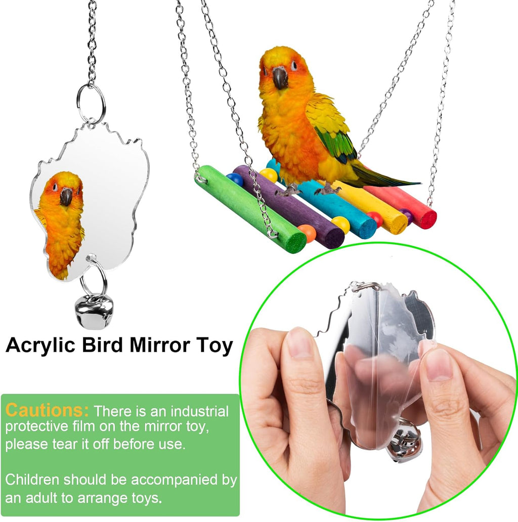 Bird Toys for Parakeets 7Pcs, Wood Parrots Budgie Cage Accessories - Image 5