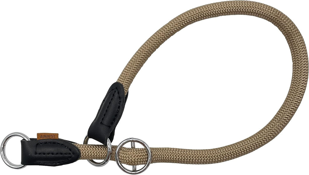 Braided Round Martingale Dog Collar, Training Collar with Slidable Stop Ring and Adjustable Stopper - Ideal for Medium Dogs (M(1/3") - 18" Long, Light Blue) - Image 13
