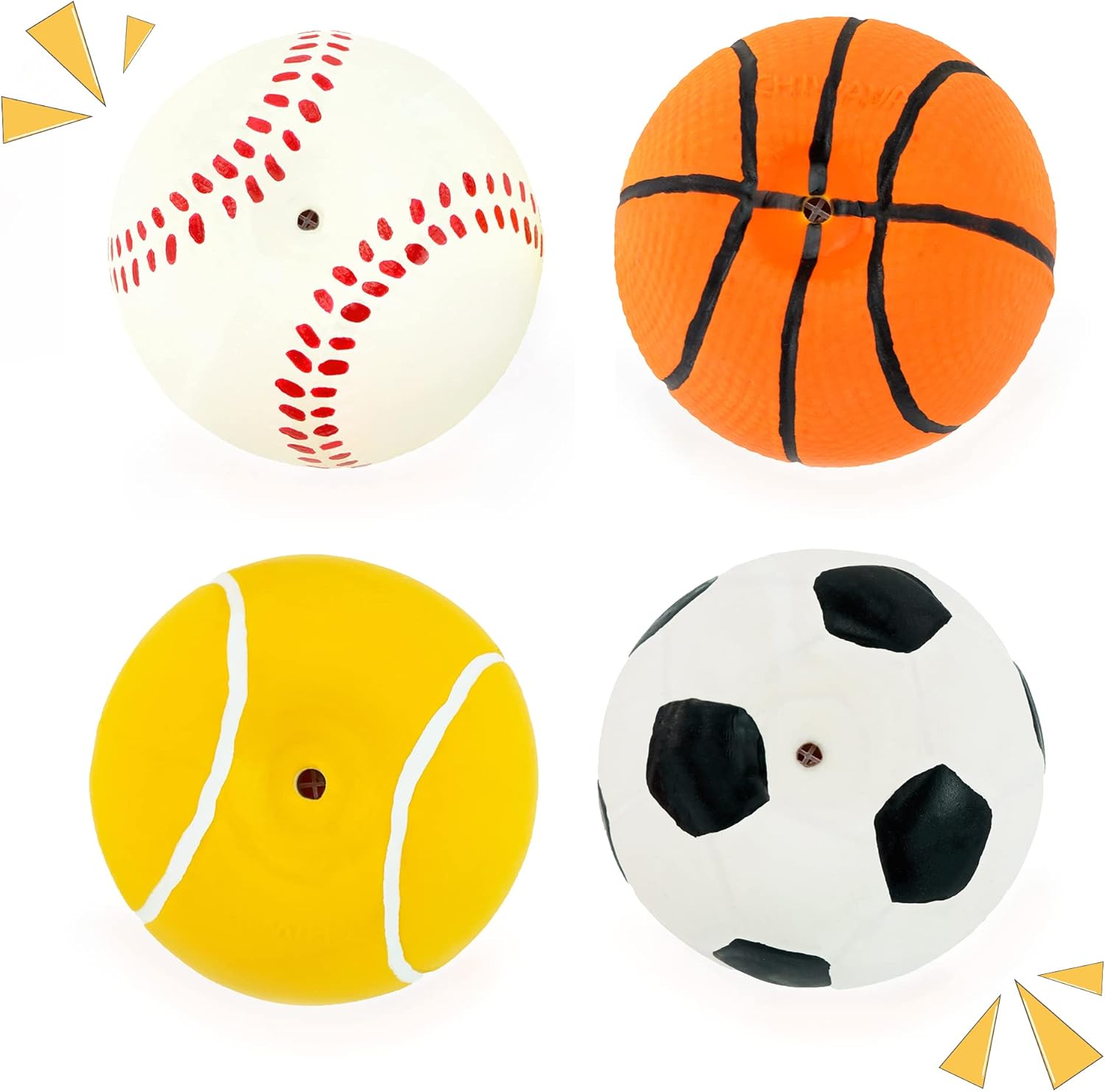 CHIWAVA 3PCS 2.7'' Squeak Latex Dog Toy Football Chew Fetch Throw Ball for Medium Dogs Interactive Play - Image 9
