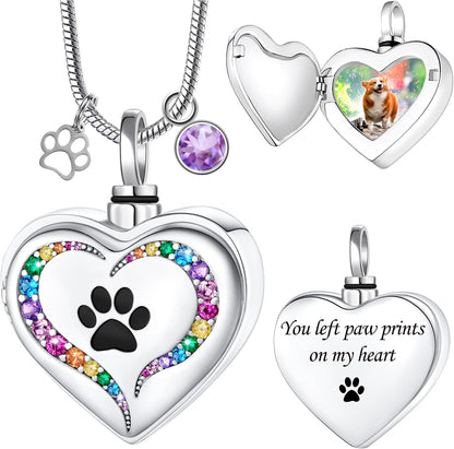 Farfume personalized pet urn necklace front view with custom photo