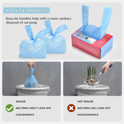 Disposable baby powder scented pet waste liners with easy tie handles