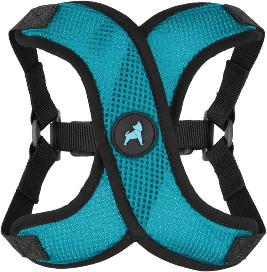 Gooby breathable pet vest harness side angle view demonstrating deep V neck.