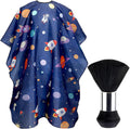 Febsnow kids hair cutting cape front view with space astronaut design
