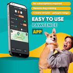 Smartphone mobile application displaying virtual boundary setup for the wireless pet fence.