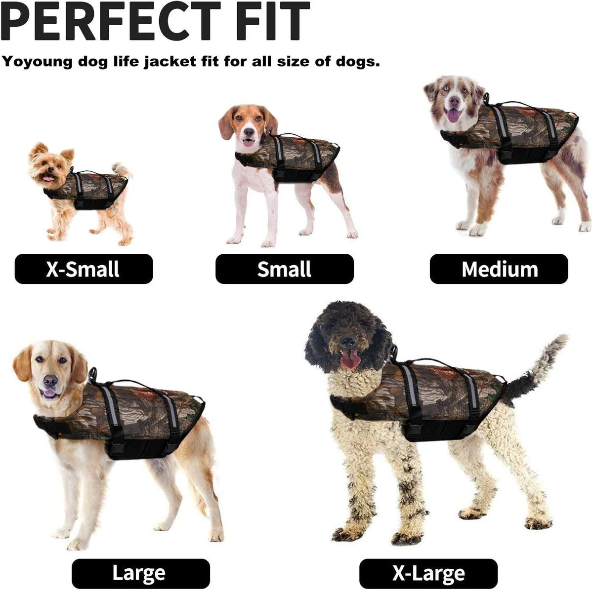 Yoyoung pet safety life coat showing top rescue handle and D-ring