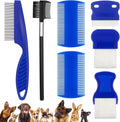 InnoHHustle 7 Pack Stainless Steel Pet Grooming Comb Set front view