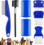 InnoHHustle 7 Pack Stainless Steel Pet Grooming Comb Set front view
