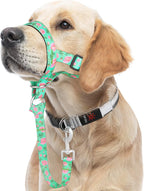 HIGO Dog Head Collar, Adjustable Head Collar for Dogs, No Pulling Head Halter, Training Nose Leash, 3 Pattern Muzzle Leash for Small Medium Large Dogs Easy Walking (Green, S) - Image 9