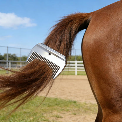 Durable aluminum alloy horse comb for detangling mane and tail
