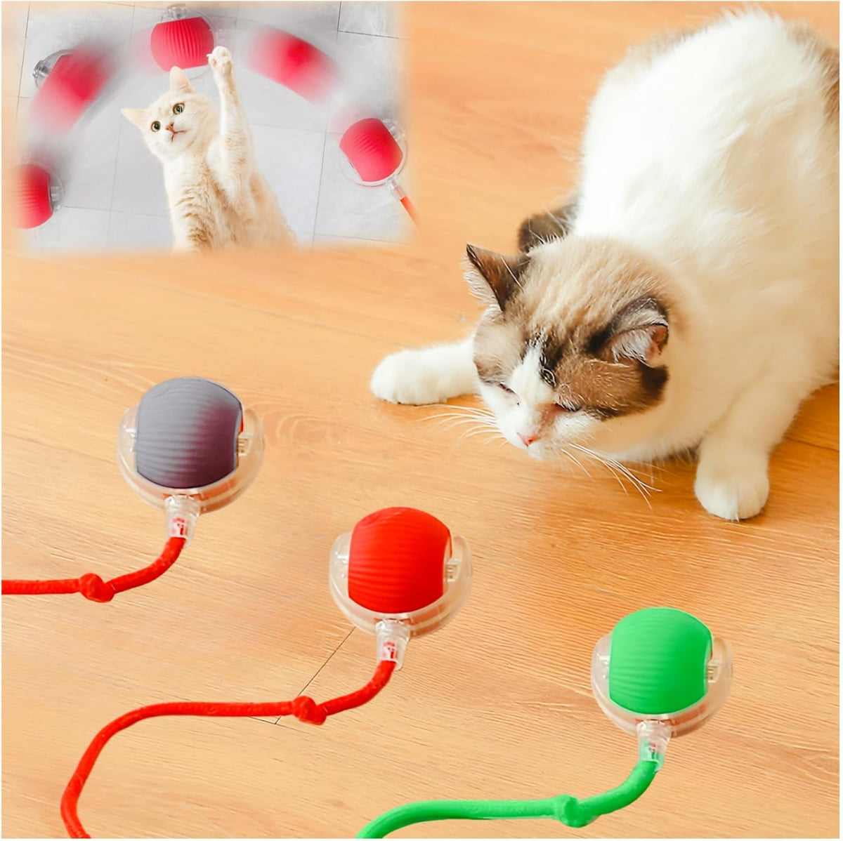 Interactive Cat Toys for Indoor Cats, Agility Move Cat Balls,Motion Activated Cat Balls, Cat Toys for Bored Indoor CatsGreen - Image 12