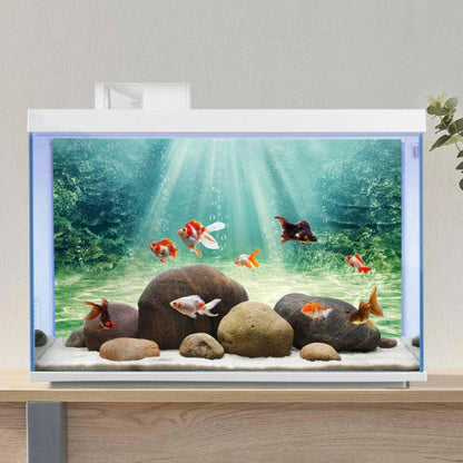 AWERT aquarium background package contents showing the fabric poster and double sided adhesive tape.
