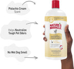 Side view of the 32 Fluid Ounce bottle of Nature's Miracle dog conditioning shampoo.