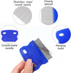 Set of six multicolored pet flea and lice removal combs for small pets