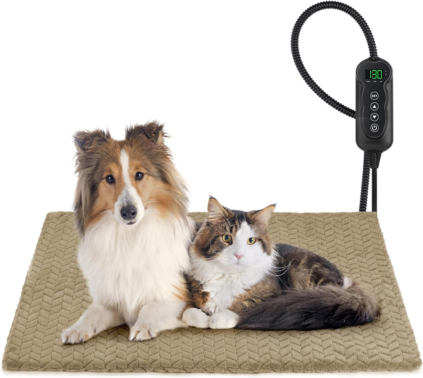 GASUR Heated Cat Bed, Waterproof Cat Heating Pad with Timer Temperature Adjustable, Indoor Heated Electric Pet Bed for Cats Dogs, Auto Power-Off, Anti-bite Pet Heated Pad, 18''x16'', Small - Image 13
