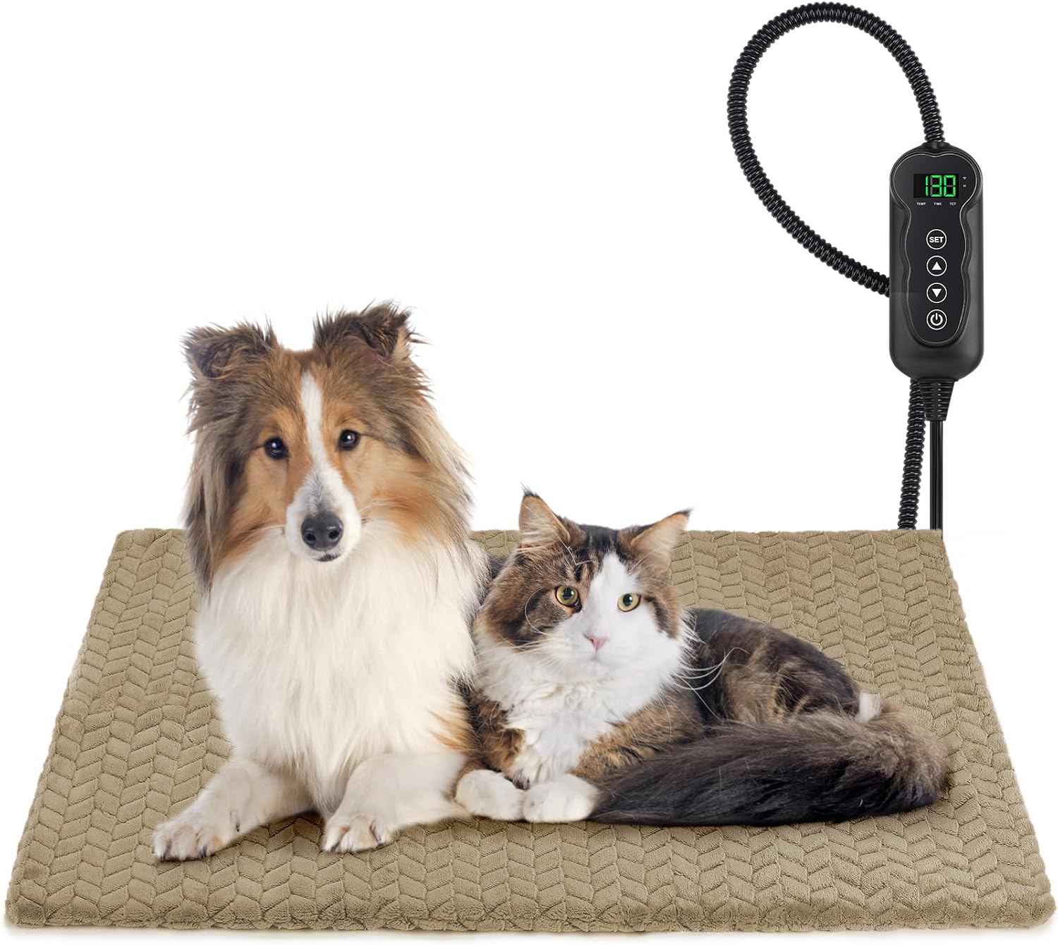 GASUR Heated Cat Bed, Waterproof Cat Heating Pad with Timer Temperature Adjustable, Indoor Heated Electric Pet Bed for Cats Dogs, Auto Power-Off, Anti-bite Pet Heated Pad, 18''x16'', Small - Image 13