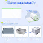 Heavy-duty tear resistant disposable kitty poop bags in a tray