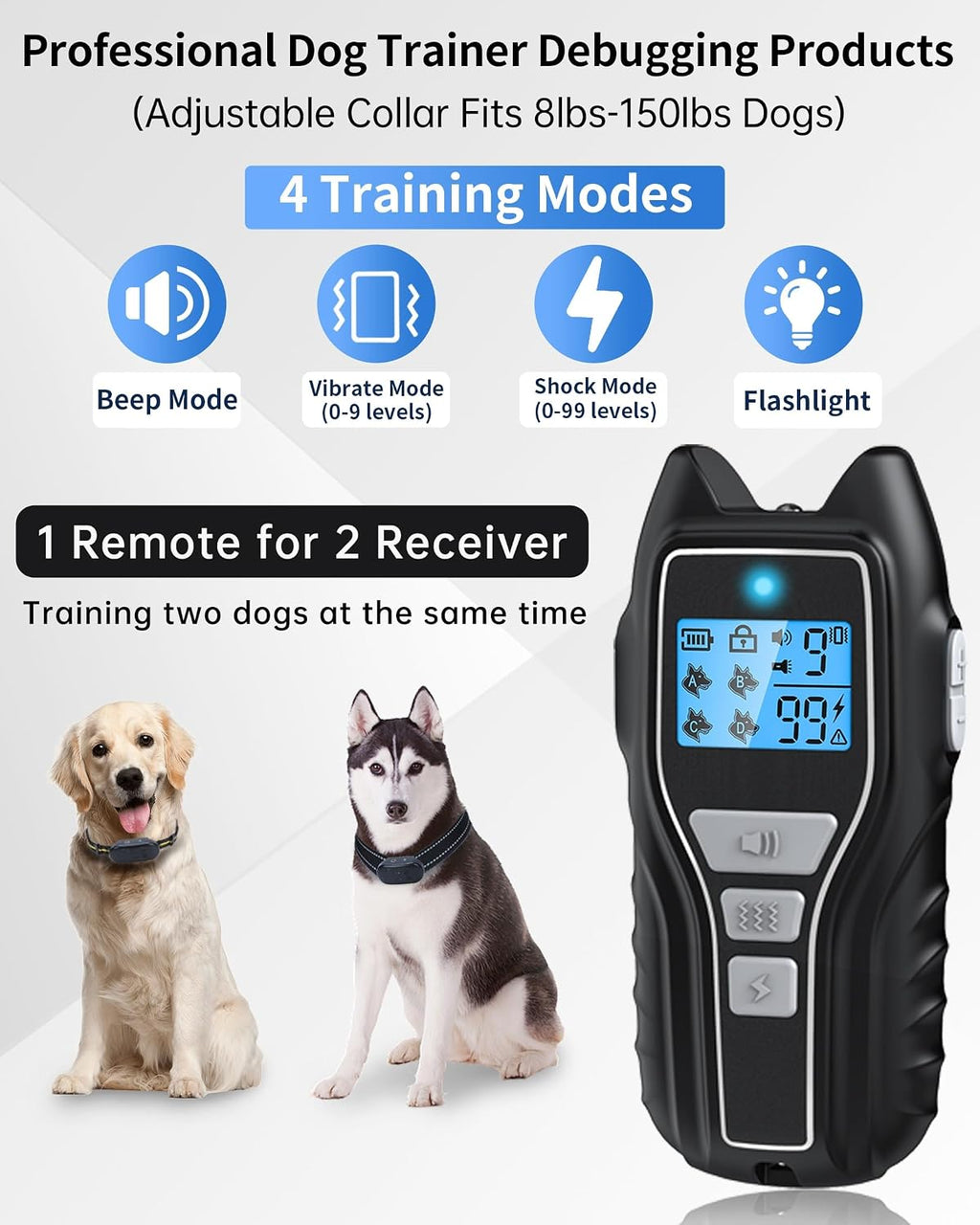 Asrcs gray dog training collar receiver close up
