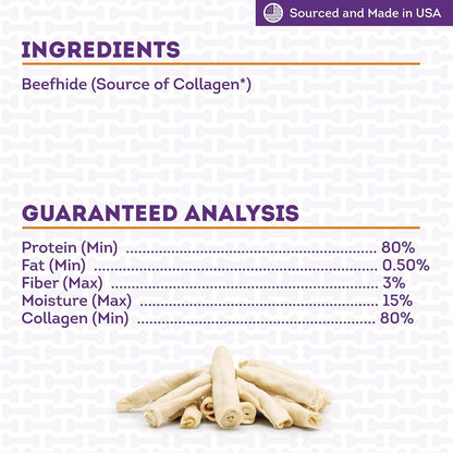 Digestible American beefhide collagen rolls for canine dental health