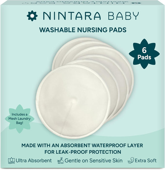 Nintara Baby reusable nursing pads front view organic bamboo