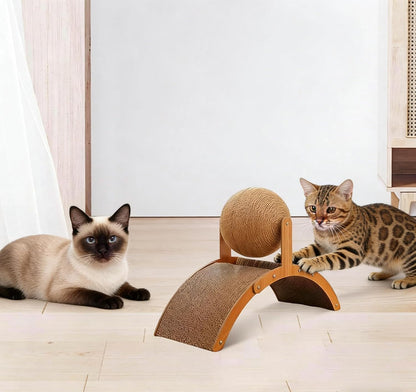 Feline scratch wheel wear resistant cat toy assembly layout view