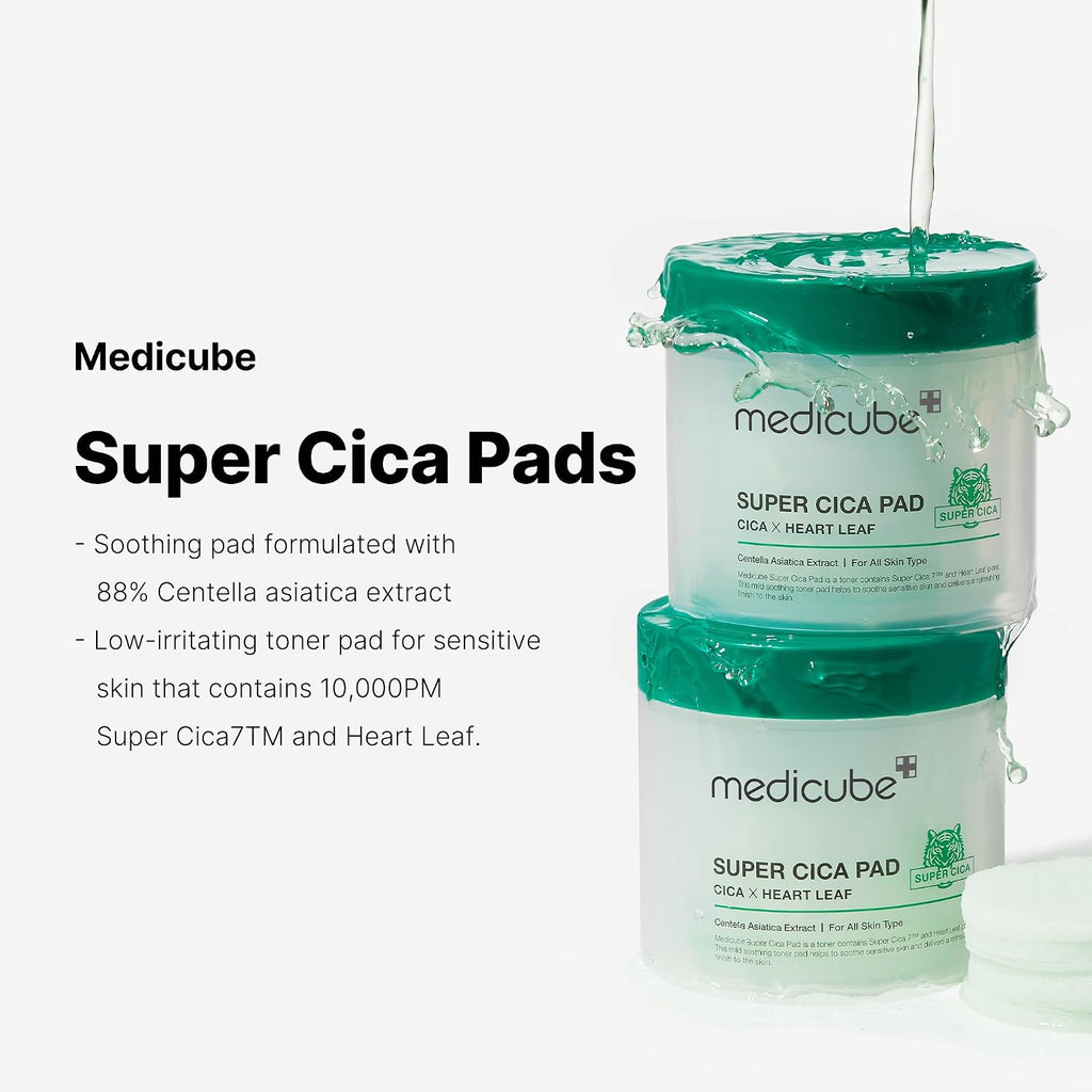 Medicube Super Cica Toner Pads jar with open lid