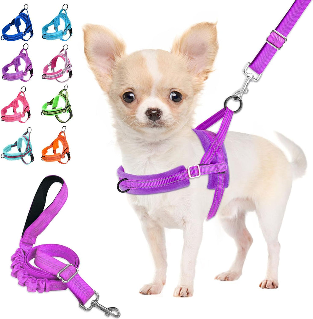 Lukovee No Pull Dog Harness and Leash Set, Soft Padded Small Dog Harness, Neck & Chest Adjustable Reflective Vest Puppy Harness with 4ft Lightweight Anti-Twist Dog Leash for Small Dogs (XS, Blue) - Image 11