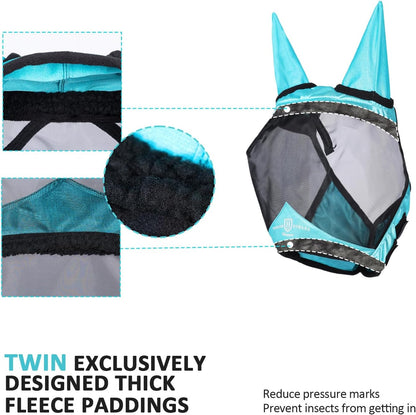 Detail of fleece padding on Harrison Howard fly mask interior
