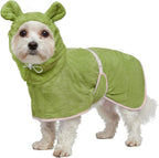 Dog Bathrobe Super Absorbent Towel Robe - Microfiber Bath Towels Fast Drying Coat for Dogs, Cute Dogs Clothes Adjustable Collar & Belly Strap Warm Keeping Hooded Dog Towel (Pink, Large) - Image 10