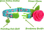 Floral kitten collar with bell and flower charm