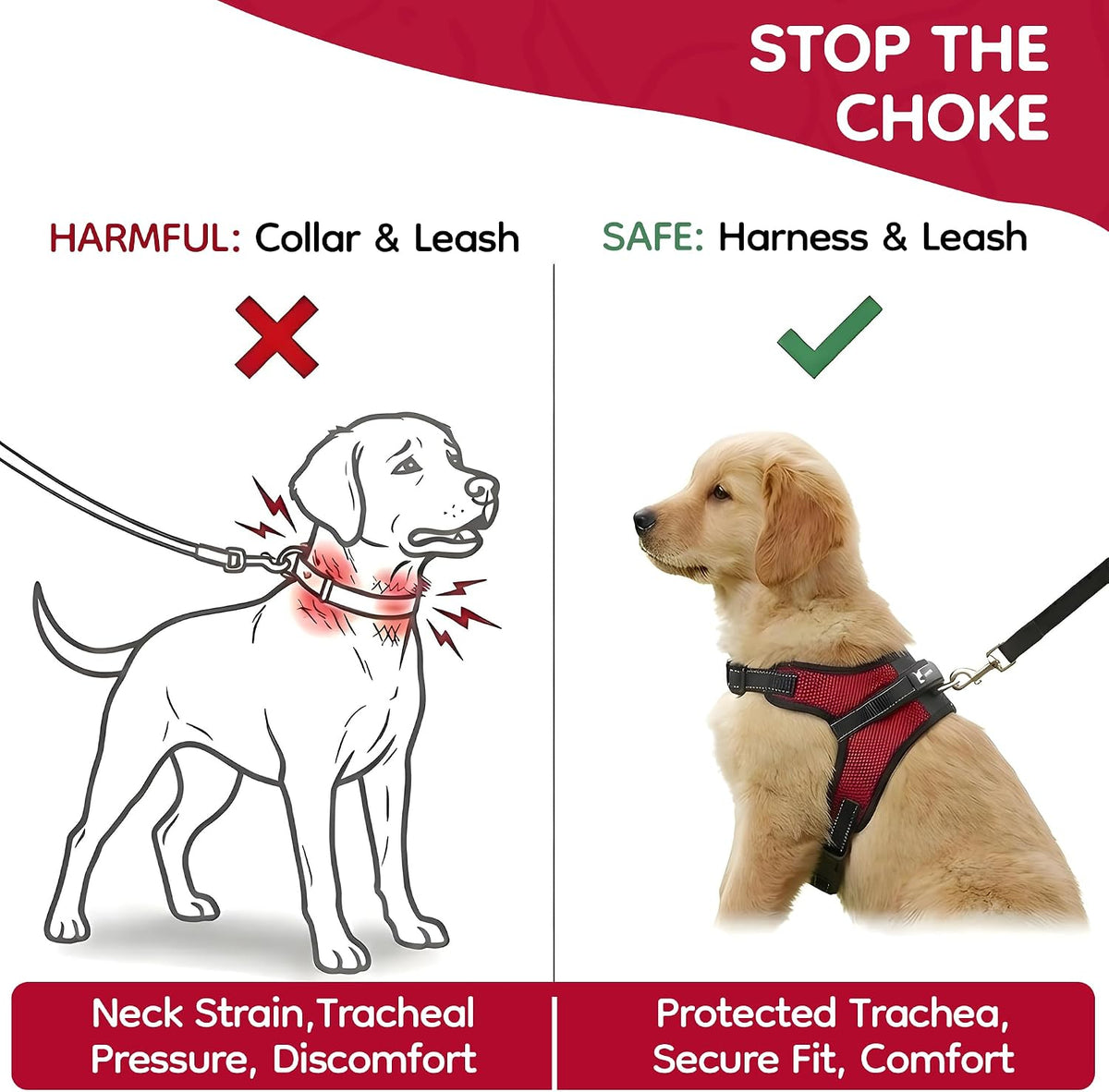 Comfortable mesh padding detail of Copatchy dog harness