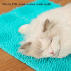 Flat lay of the modular cat massager mat for home placement