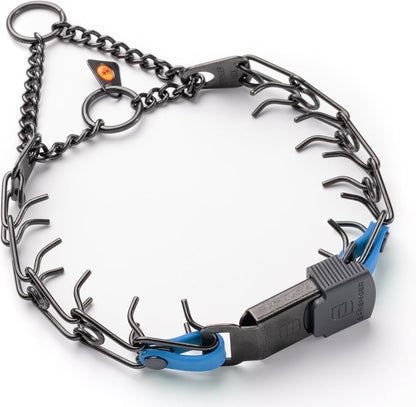 Herm Sprenger Black Stainless Steel Dog Collar with Quick Release ClicLock Buckle O-Ring Biothane Insert Training Collar Made in Germany (Cerulean Blue, 23in x 3.2mm(Neck Size up to19-20in)) - Image 12