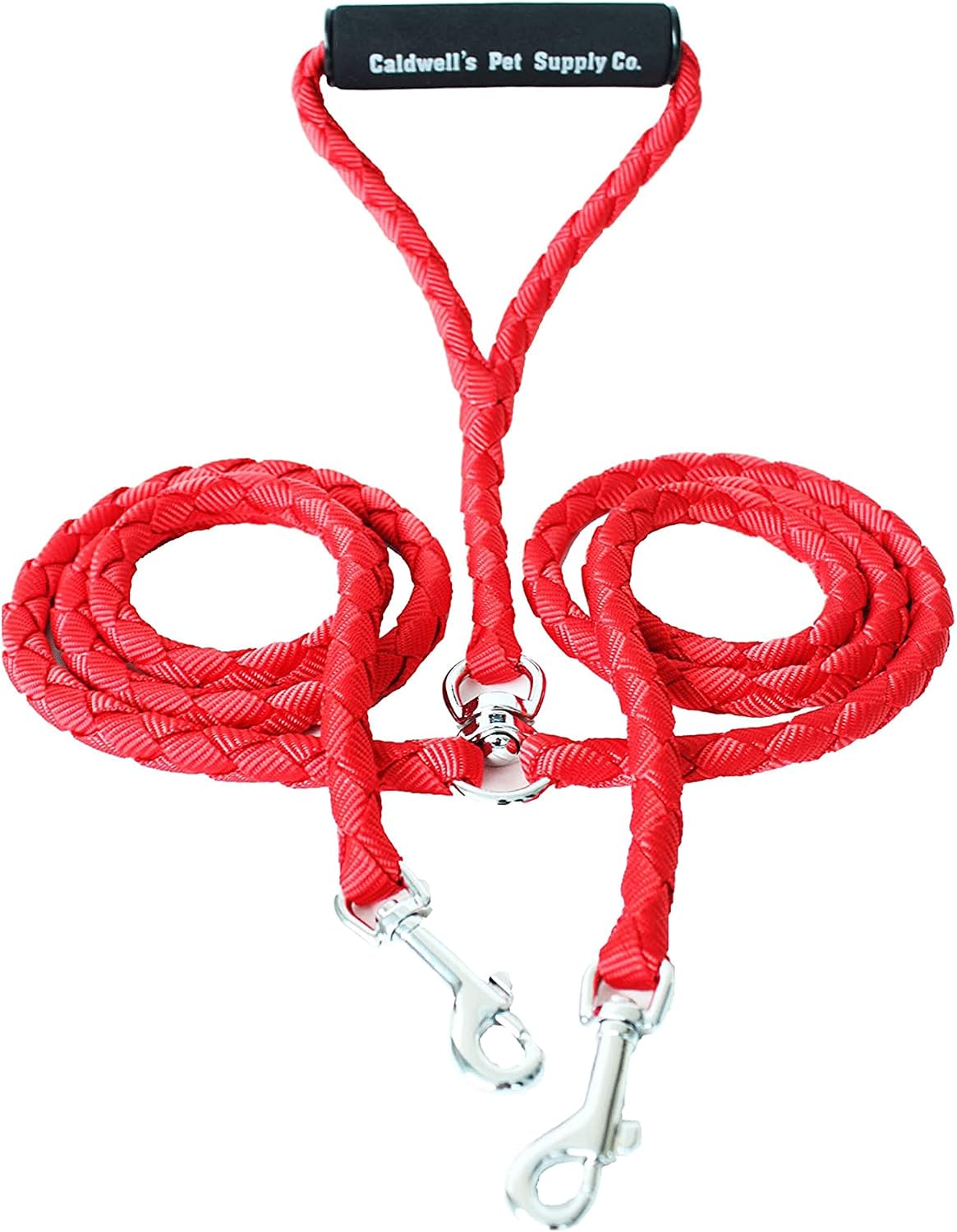 Caldwell's Pet Supply Co. Dual Dog Leash, Double Dog Leash for Two Dogs, Tangle Free, Heavy Duty Double Ended Tandem Leashes with Padded Handle with Tangle-free Swivel, for Small, Medium or Large Dogs - Image 9