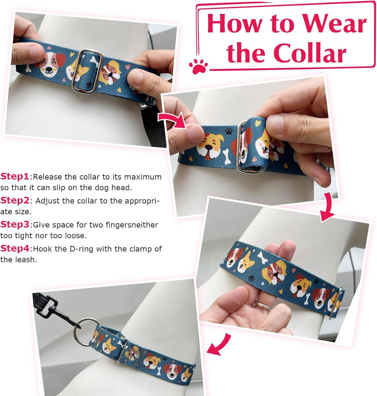 Martingale collar loop mechanism for leash training
