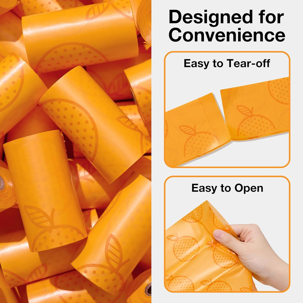 One hundred five count pet poop bags with seven refill rolls