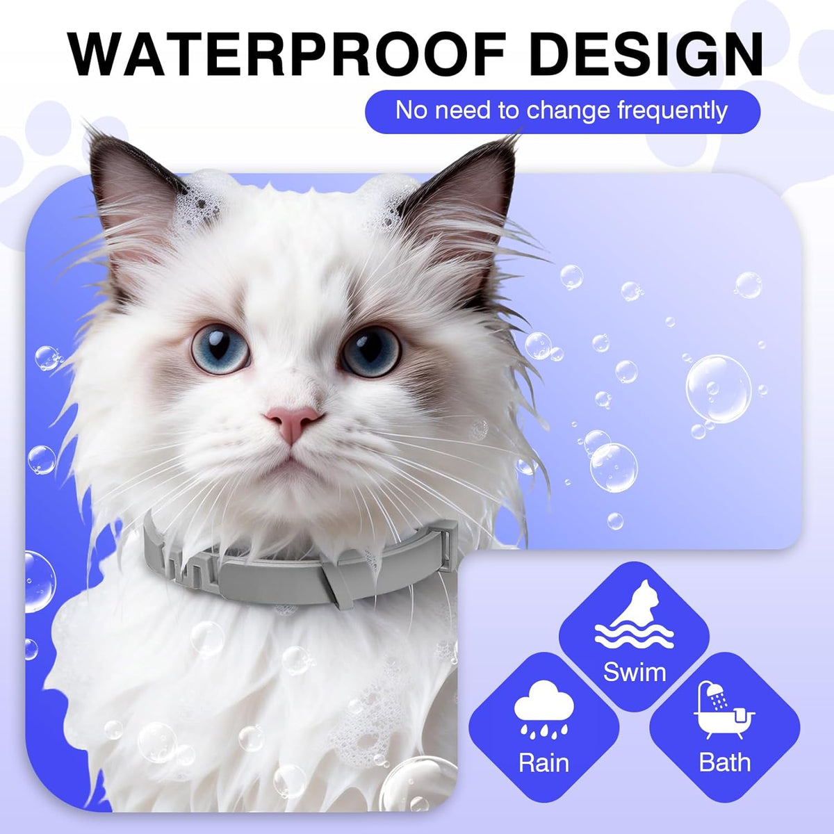 Water-resistant cat calming band showing durable texture