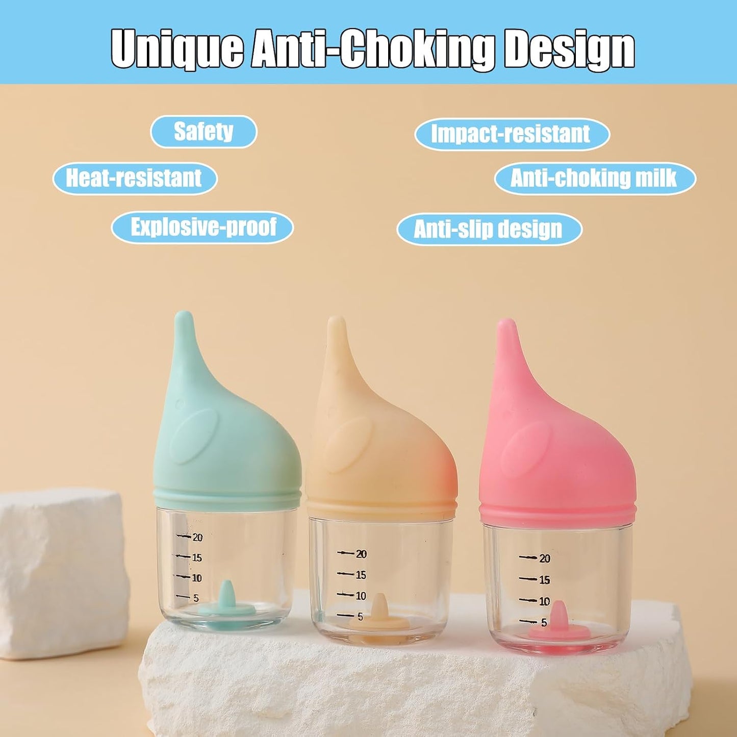 LogFaadCoi anti choking small animal nursing bottle twenty millilitre measurement lines