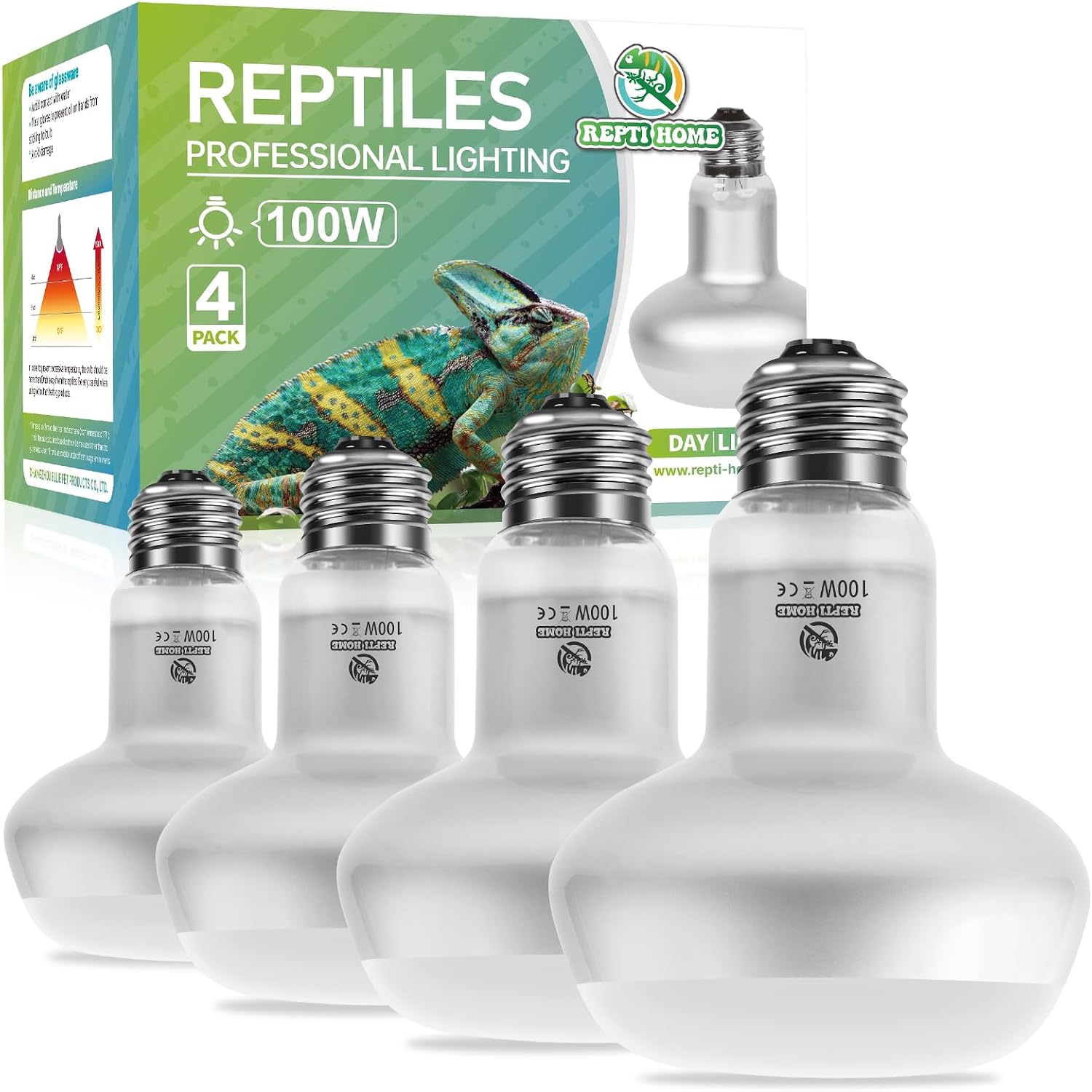 Reptile Heat Lamp Bulbs, Simulate Natural Sunlight Heat Light Bulb, 2 Pack 100W Amphibian Terrarium Basking Spot Lamp for Reptile, Bearded Dragon, Lizard, Turtle, Snake - Image 9
