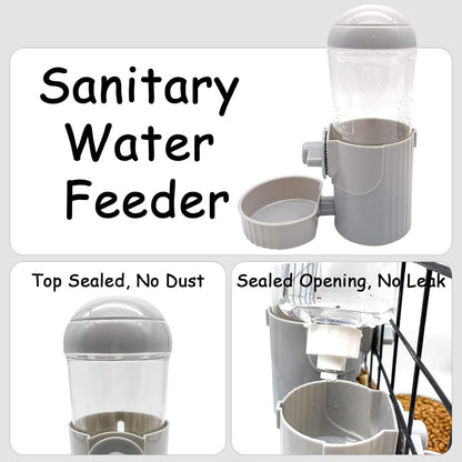 Tfwadmx Rabbit Watter Bottle 17oz Hanging Guinea Pig Automatic Water Dispenser No Drip Small Animal Cage Water Feeder Bowl for Bunny Chinchilla Hedgehog Ferret 2PCS (Grey) - Image 3