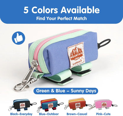 Dog Poop Bag Holder for Leash, Zippered Canvas Poop Bag Dispenser Pouch with Velcro Straps & Metal Carabiner Clip, Holds Keys & Treats for Daily Dog Walking - Image 9