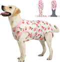 OPAW recovery suit for dogs cats front view pink surgical bodysuit