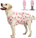 OPAW recovery suit for dogs cats front view pink surgical bodysuit