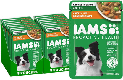 IAMS Proactive Health Adult Wet Dog Food, Beef, Peas and Carrots Recipe, 3.5 oz. Pouch (16 Count, Pack of 1) - Image 10