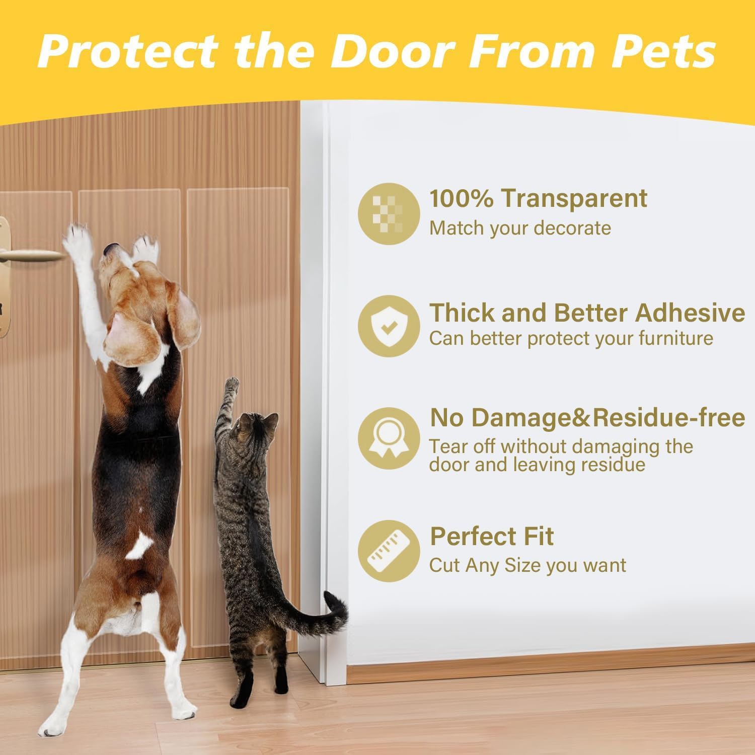 Flexible cat scratch protector applied to curved furniture edge
