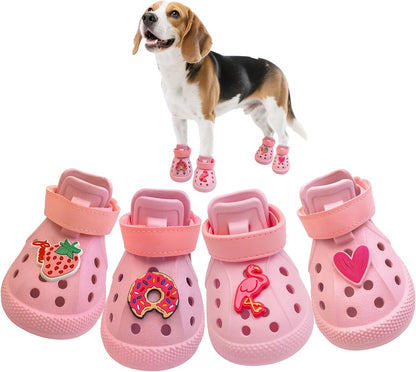 Dog Shoes,Non-Slip Waterproof Sandals for Hot Pavement, Breathable Perforated Boots,Adjustable Straps Dog Rain Booties for Summer Beach and Rainy Day(Beige,#2) - Image 9
