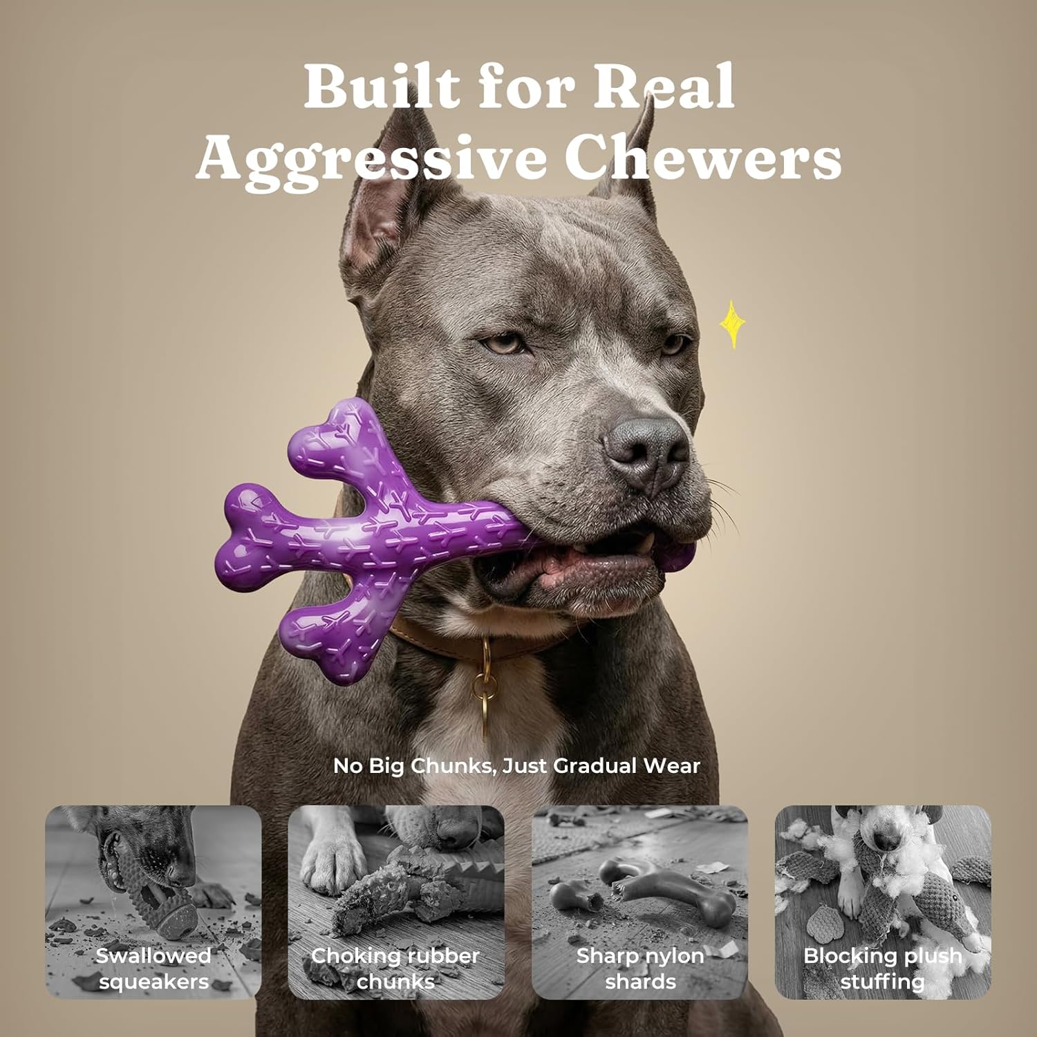 Frienhund cactus chew toy with peanut butter grooves
